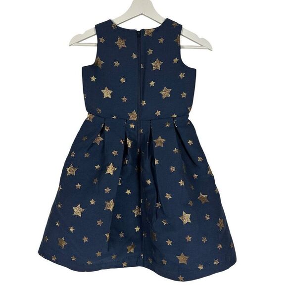 Lands End Navy Dress with Gold Stars - Picture 4 of 9